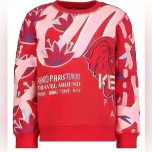 KENZO KIDS SWEATSHIRT KAYLEY RED FOR GIRLS SIZE 6/116